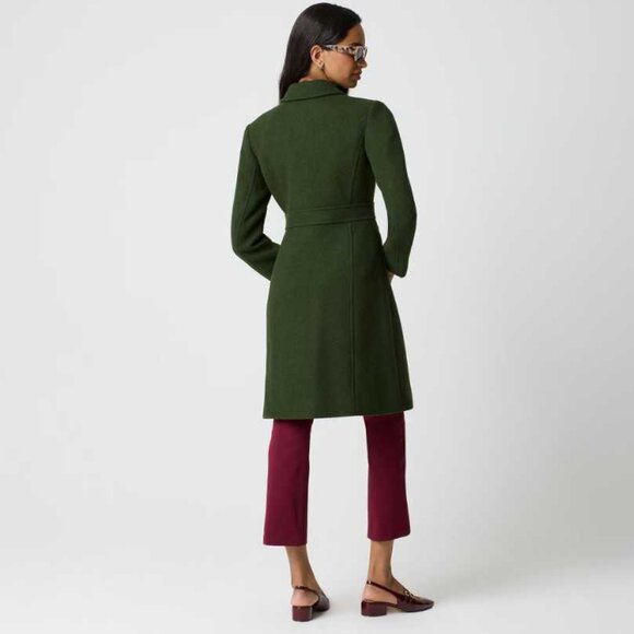 New 12 J Crew Factory wool-blend lady day coat in Pine Green - Picture 3 of 12